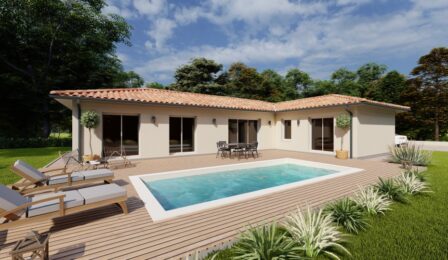 votre maison de 120m2 sur un terrain de 600m2 sur la commune de La Lande-de-Fronsac au prix de 339000&euro; avec Alpha Constructions